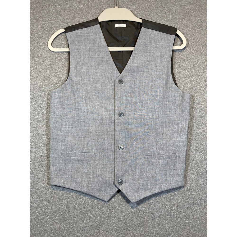 Calvin Klein Boys XL 18/20 Gray Formal‎ Waistcoat Vest Adjustable Back Cinch